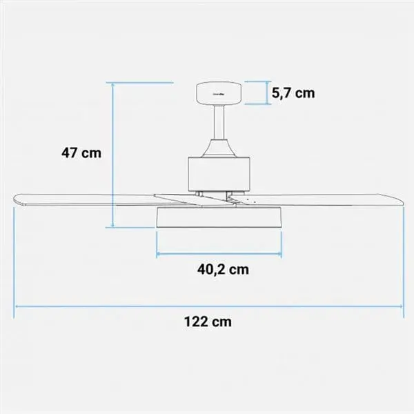 Ventilador de techo Levante Universal Cobalto luz LED silencioso blanco/marrón 60W 122 cm