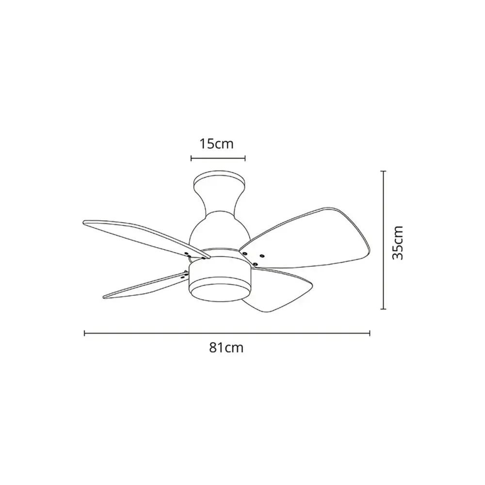 Ventilador de techo Lozano Lumit AC 4 aspas Ø81x35 cm