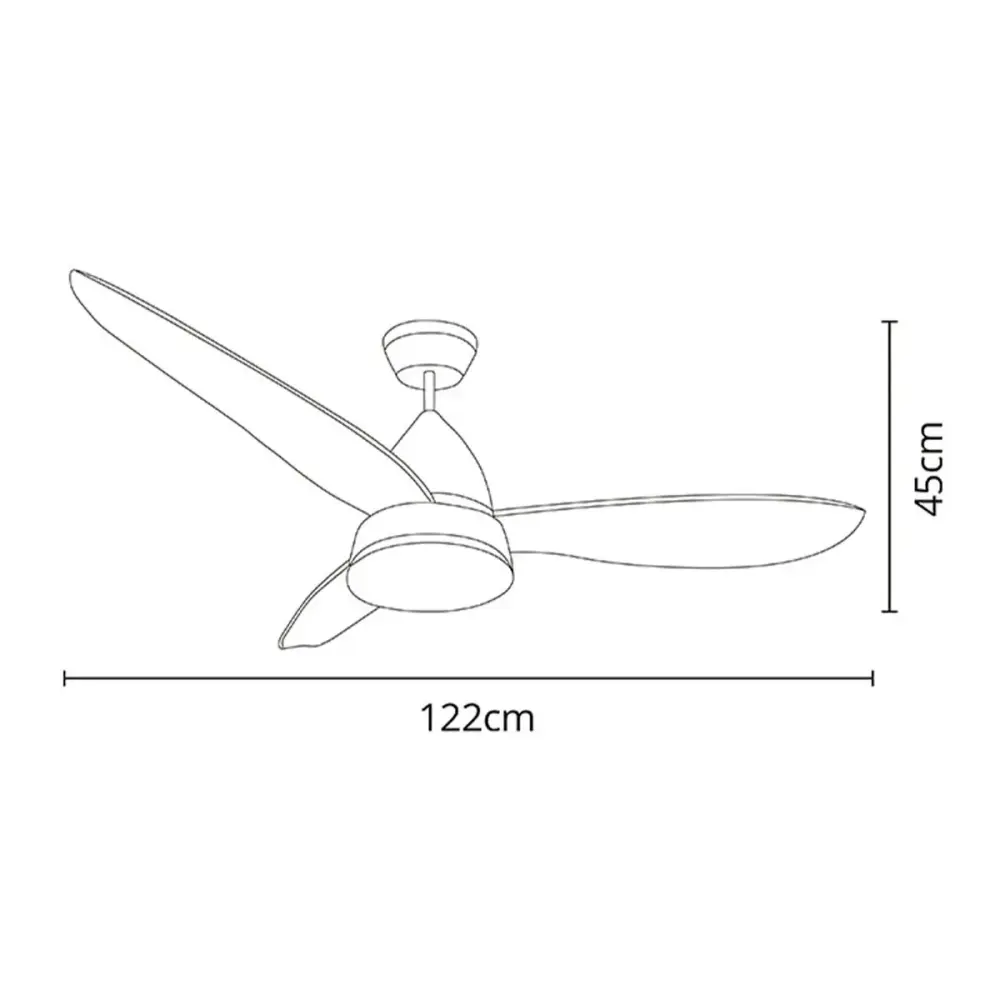 Ventilador de techo Marino Lumit DC LED 16W mando distancia Ø122x45 cm