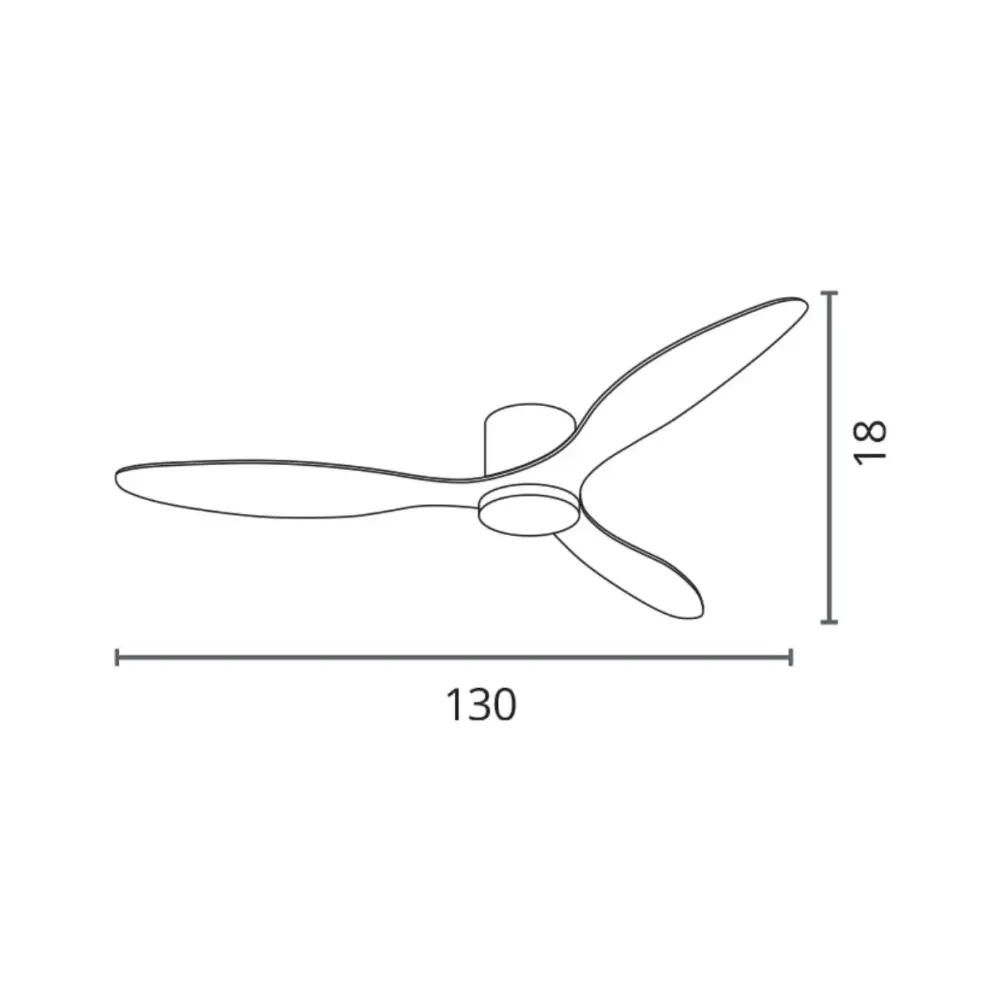 Ventilador de techo Mistral Bel Air 48W 3 aspas con luz LED Ø130 cm