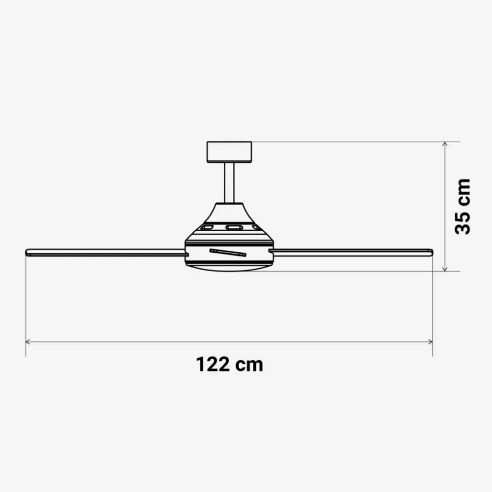 Ventilador de techo Poniente 6048W Para todo tipo Blue 55W 4 aspas blanco Ø122 cm
