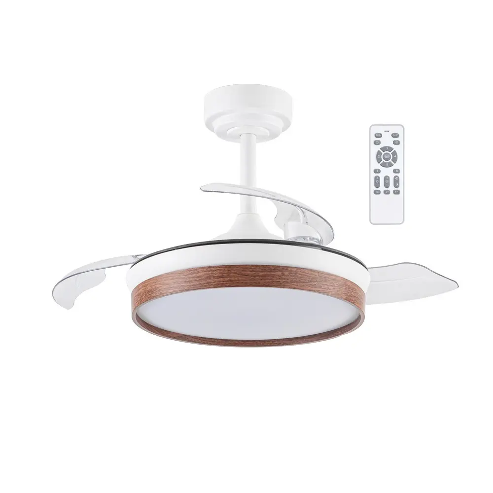 Ventilador de techo retráctil con luz LED 46w tamero portátil cerezo cct dim