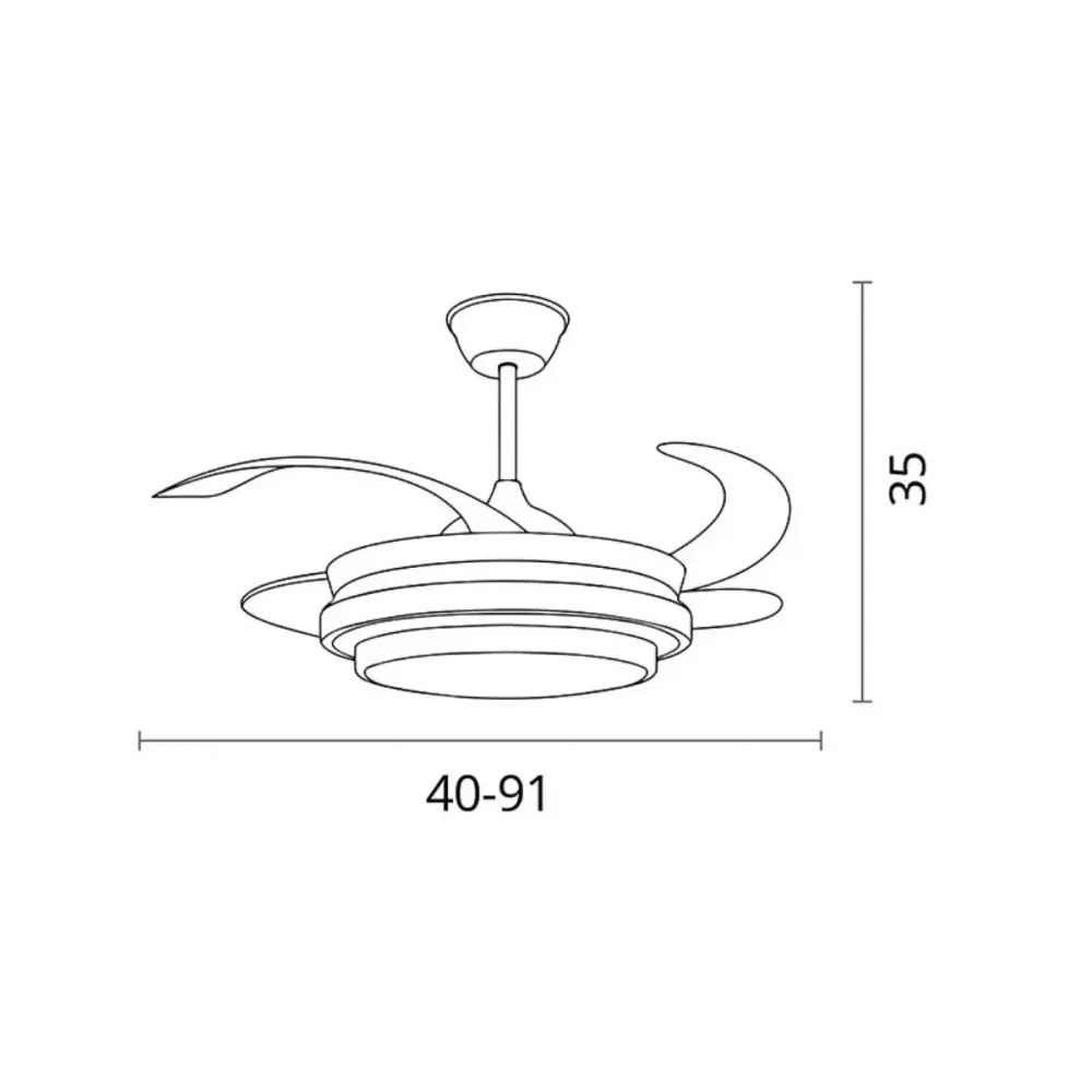 Ventilador de techo Selene Portátil Bel Air 48W 4 aspas retráctiles Ø91 cm