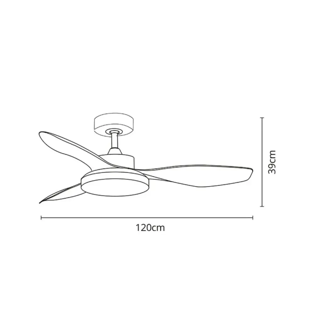 Ventilador de techo Tulum Shakespear 25W 3 aspas mando distancia Ø120 cm
