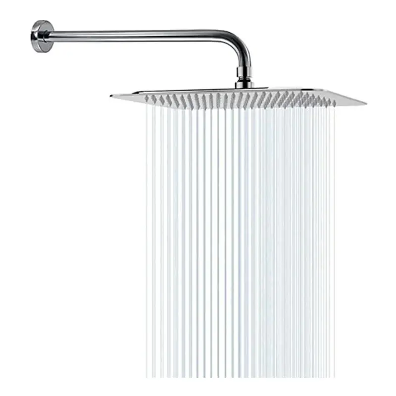 Regadera Cuadrada 20 Cms-cromo Abarca Tubo