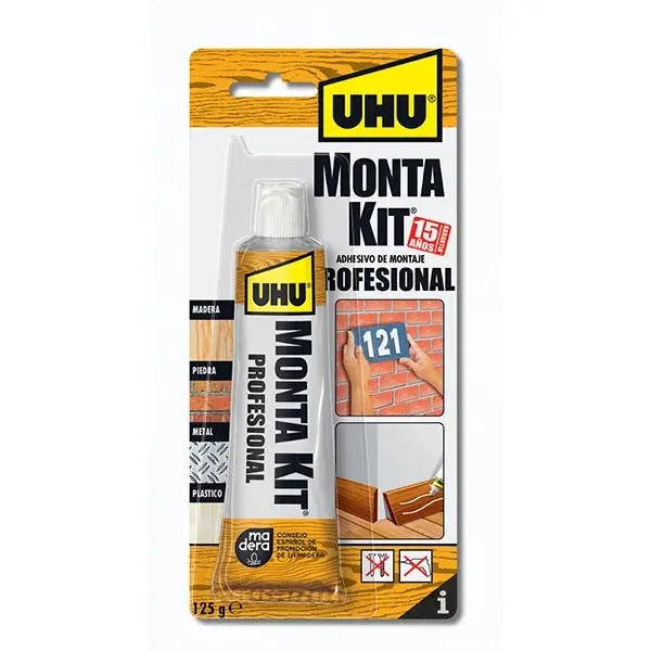 Adhesivo de montaje monta kit profesional uhu 125 g