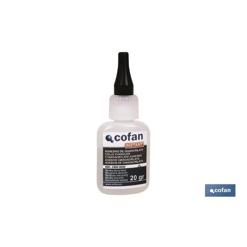 Adhesivo cianoacrilato. Media densidad 20gr. Cofan