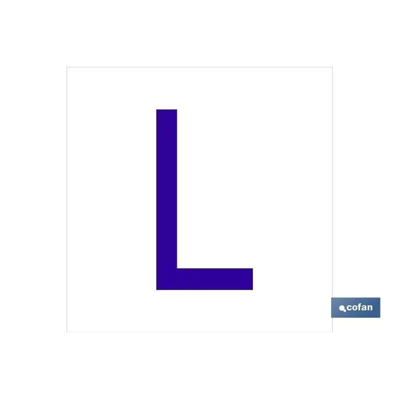 Cinta Aislante Señal glasspack adhesiva 62x62mm. L letra en glasspack