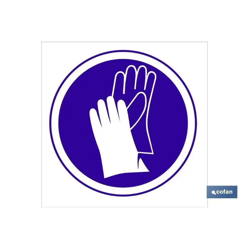 Masilla Elástica Señal adhesiva 105x105mm. Obligatorio guantes