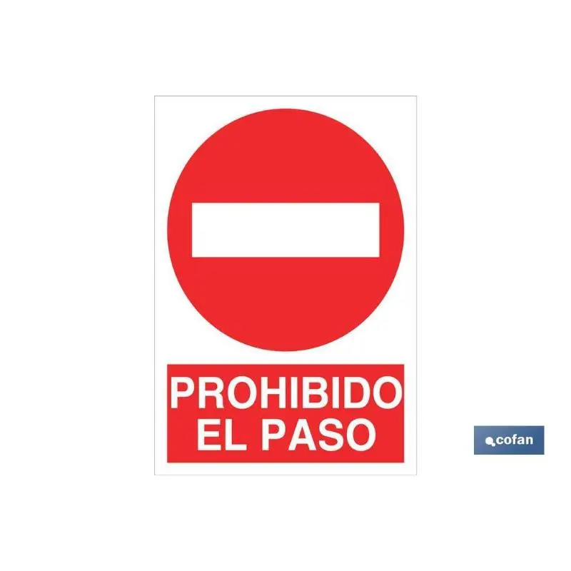Señal adhesivo 148x105mm. Prohibido el paso (Pack de 3 Unidades)