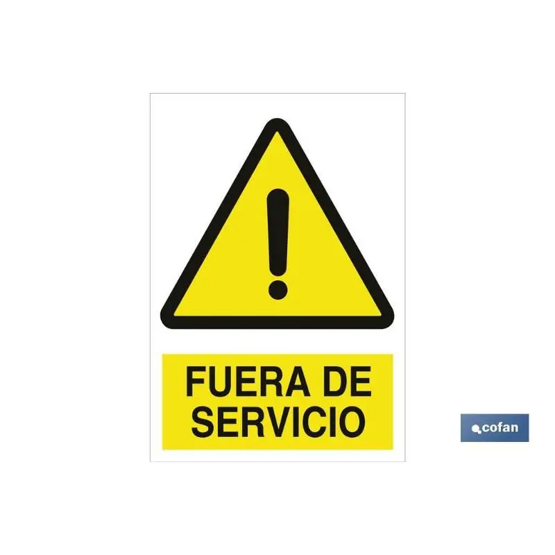 Silicona Neutra Señal adhesiva 148x105mm. Fuera de servicio