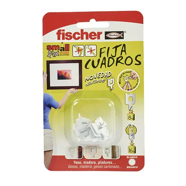 Clamshell fijacuadros blanco 8 kg fischer