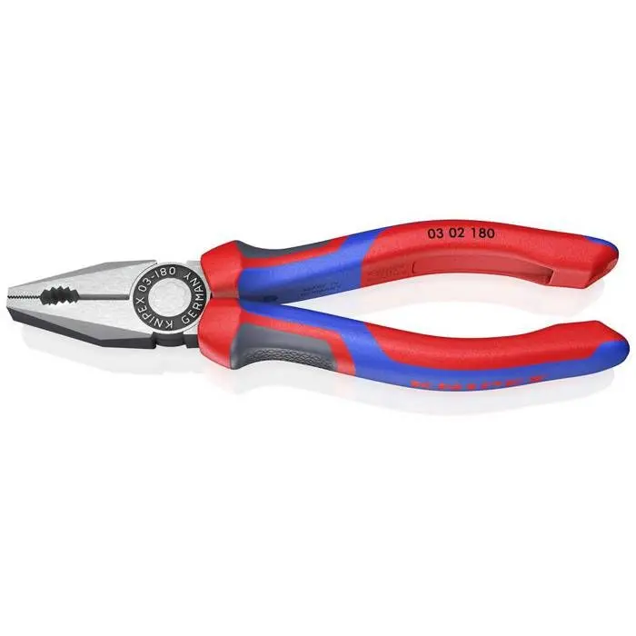 Alicate universal - knipex - 0302180 - pulido - bimaterial - 180 mm