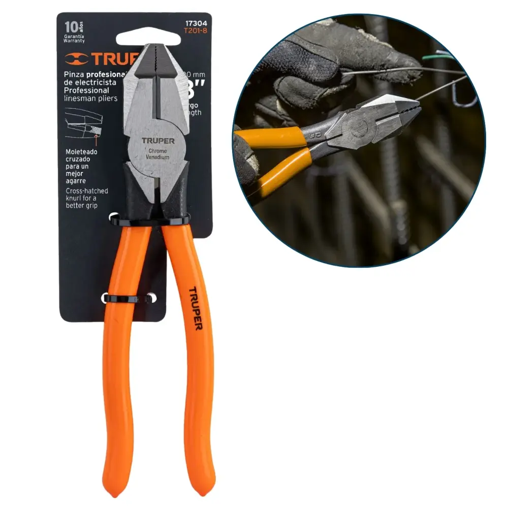 Alicate Electricista Profesional 9 Pulgadas Truper Resistente la Corrosión