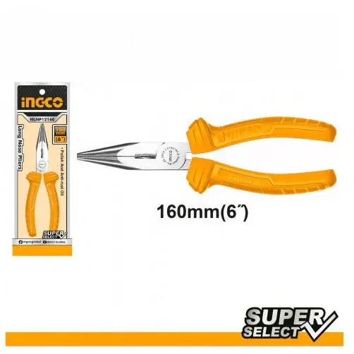 Alicate Punta Larga 6 Pulido Ingco Hlnp12160