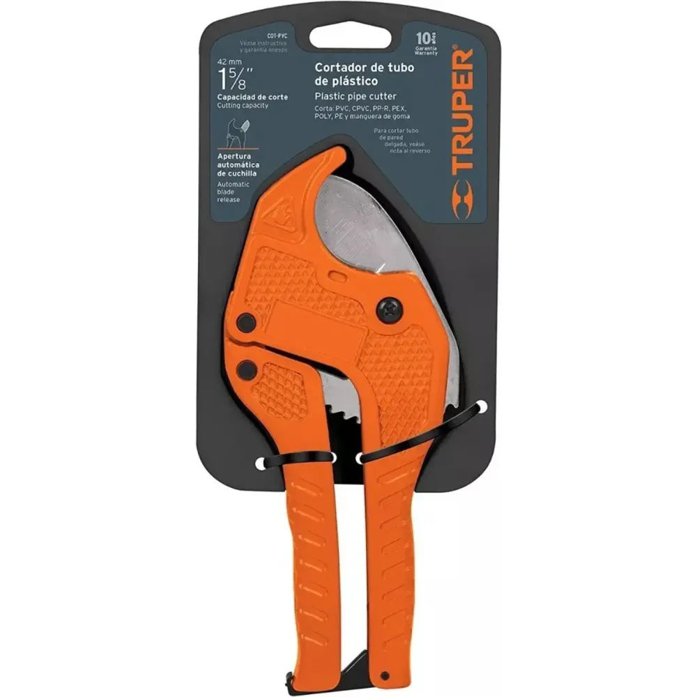 Cortador De Tubo Pvc Cortatubo Ppr Hasta 42 Mm Truper Acero al Cromo Vanadio