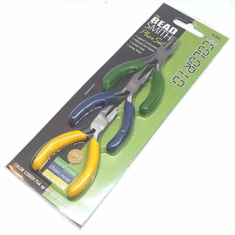 Ergonómico Set de 3 Alicates Reducido 100% BeadSmith Plana, Redonda y de Corte