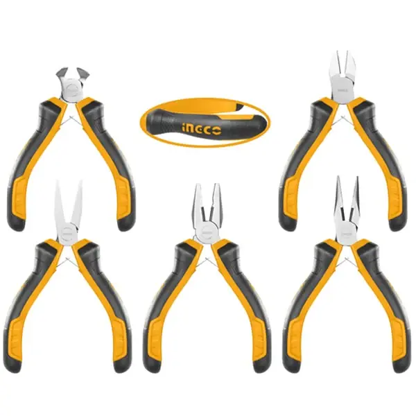JUEGO DE PINZAS Y ALICATES PARA ELECTRICISTA 5PCS INGCO HMPS01115