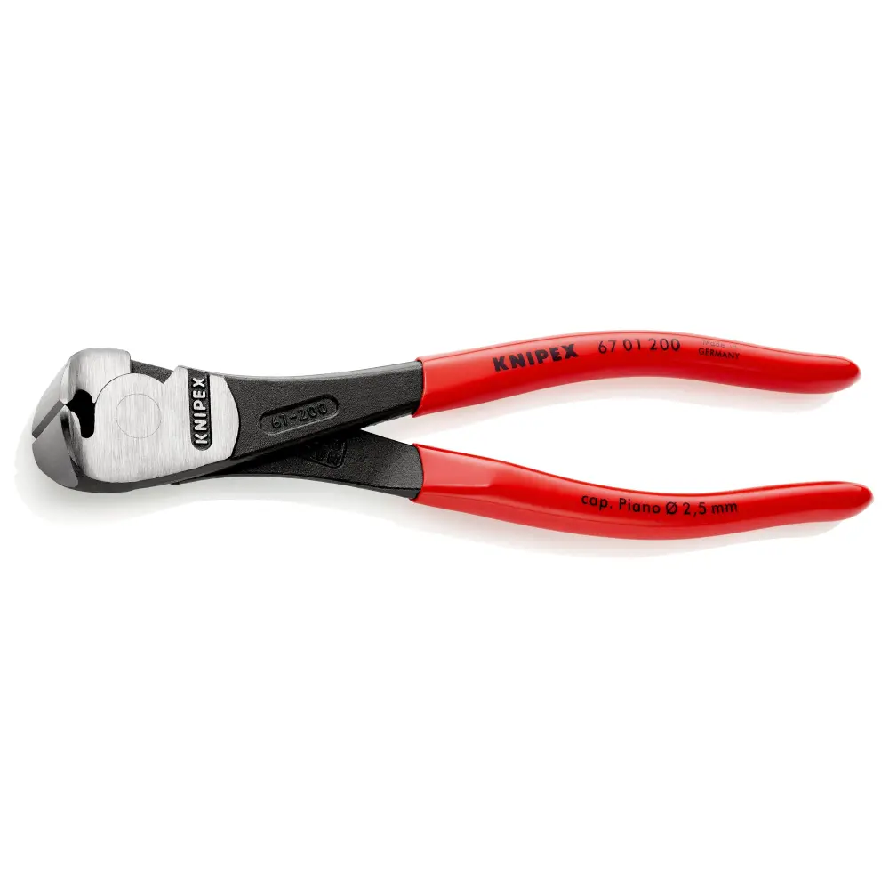 Knipex 67 01 200 - alicate de corte frontal de fuerza 200 mm con mangos PVC