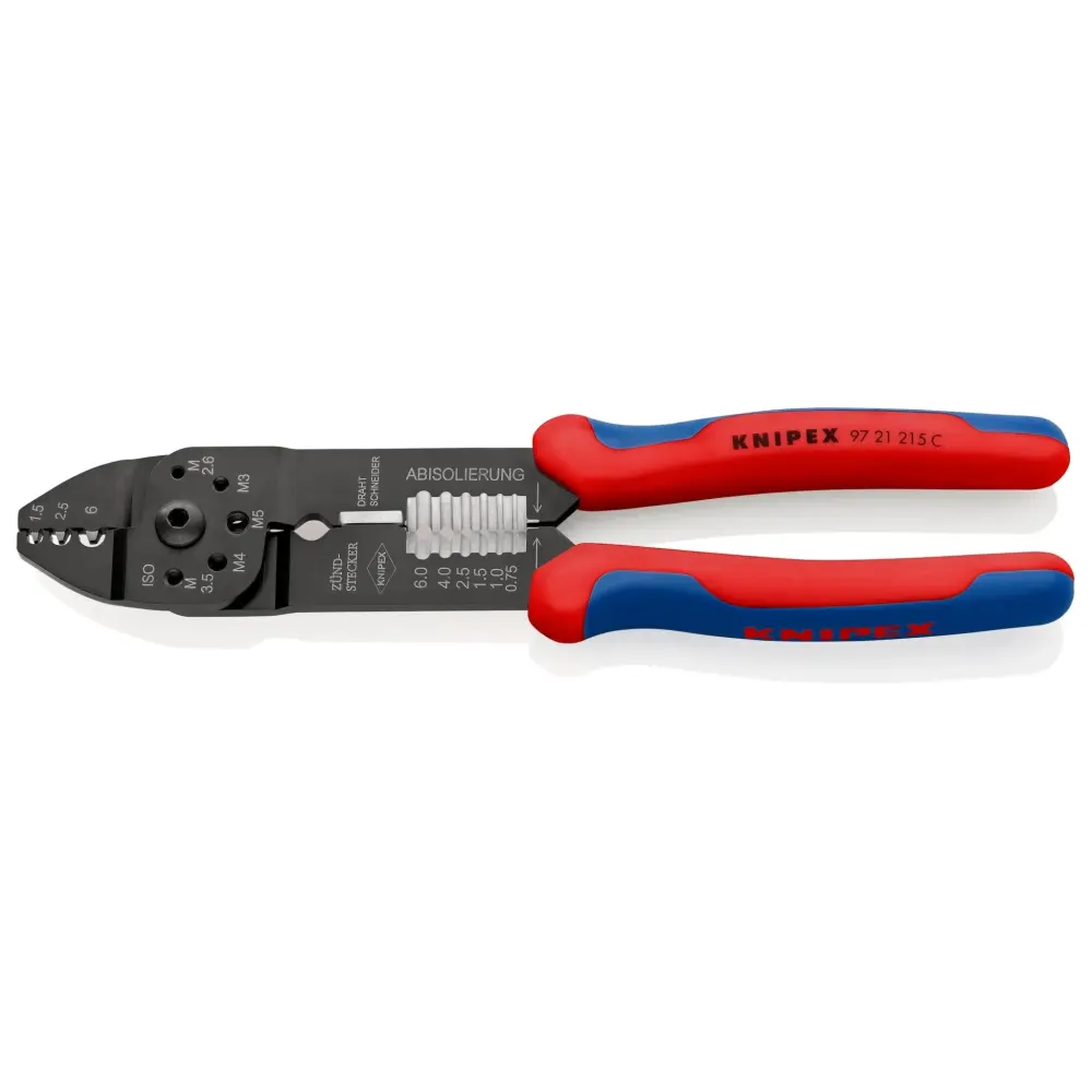 Knipex 97 21 215 C - Alicate para entallar terminales 230 mm con mangos bicomponentes