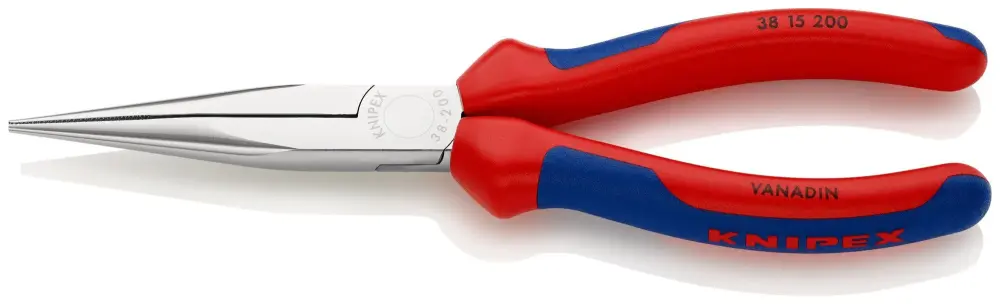 Knipex 3815200 - Alicate para mecánicos, bocas rectas semiredondas - con mangos bicomponentes 200 mm