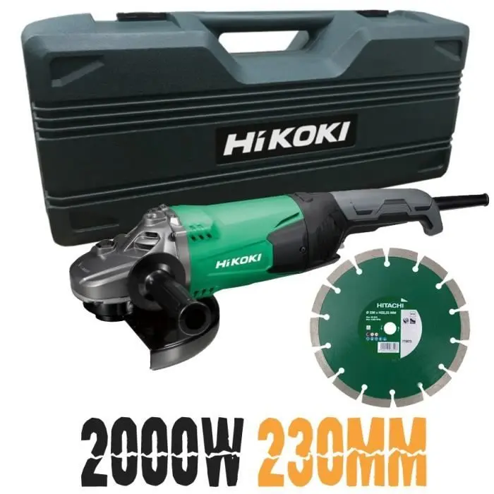 Pistola de Calor Amoladora hikoki 2200w 230mm con estuche y disco