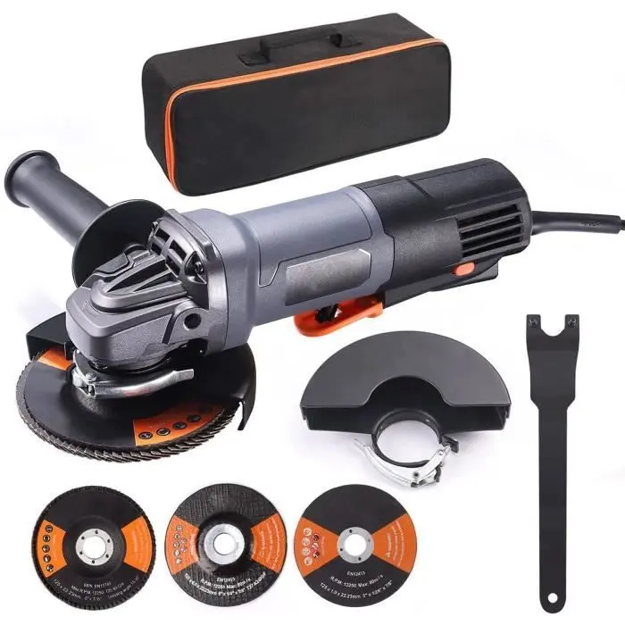 Amoladora angular tacklife - 1300w - 125mm - 3 discos - interruptor de bola