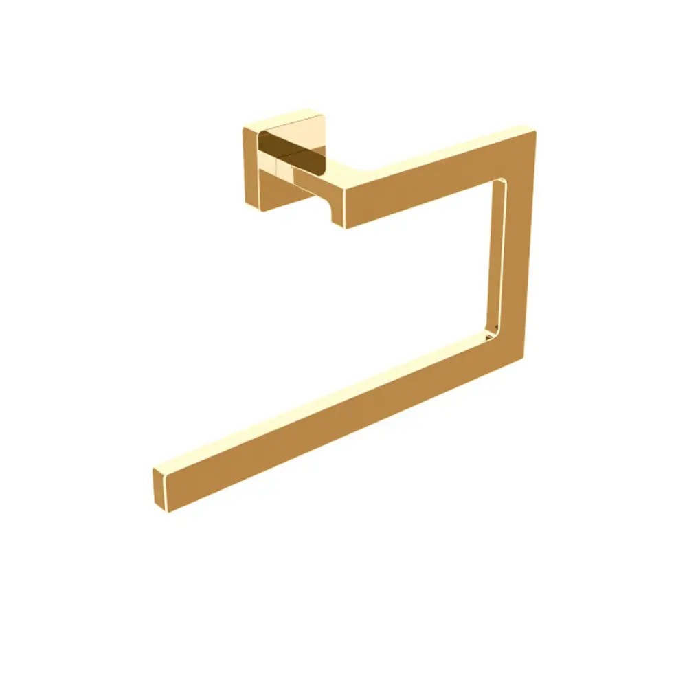 Anillo porta toallas de latón para fijar la pared colección Dado de Lineabeta - Metálico oro