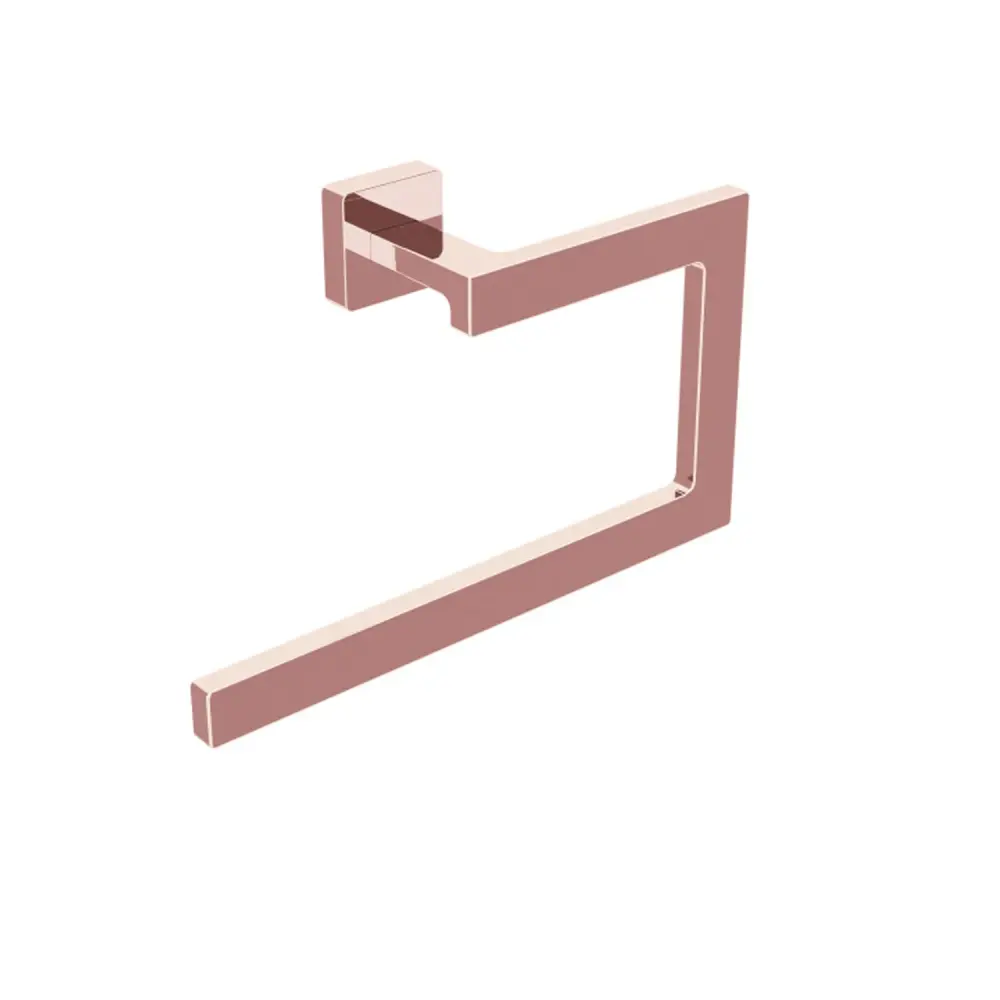 Anillo porta toallas de latón para fijar la pared colección Dado de Lineabeta - Acero oro rosa