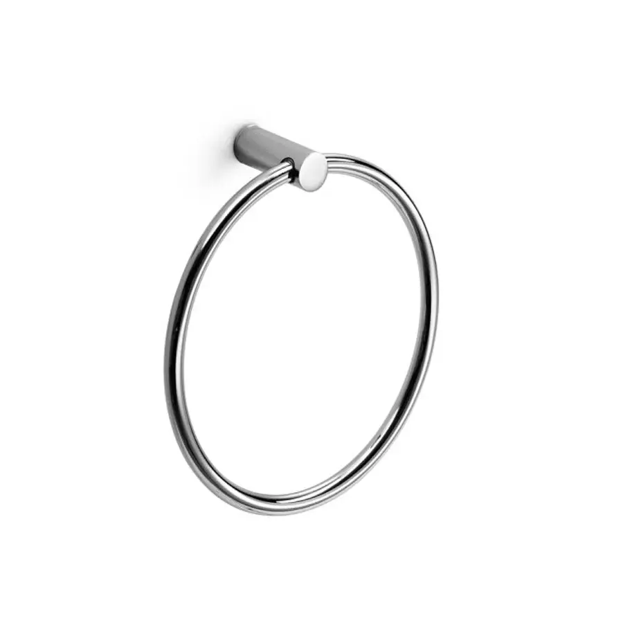 Anillo porta toallas de pared colección Picola de Lineabeta en latón cromado para Espacios Reducidos