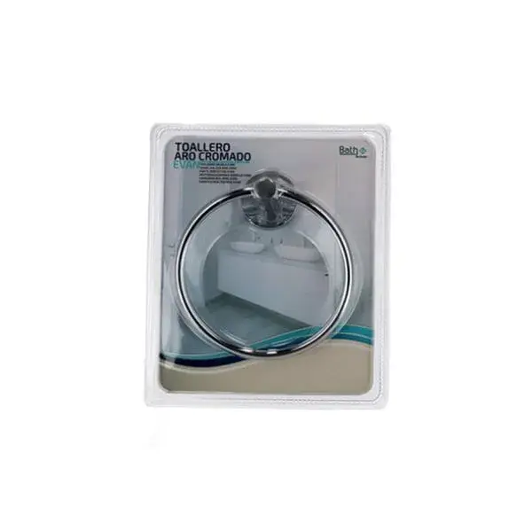 Toallero aro de pared Evan cinc inox 16 cm