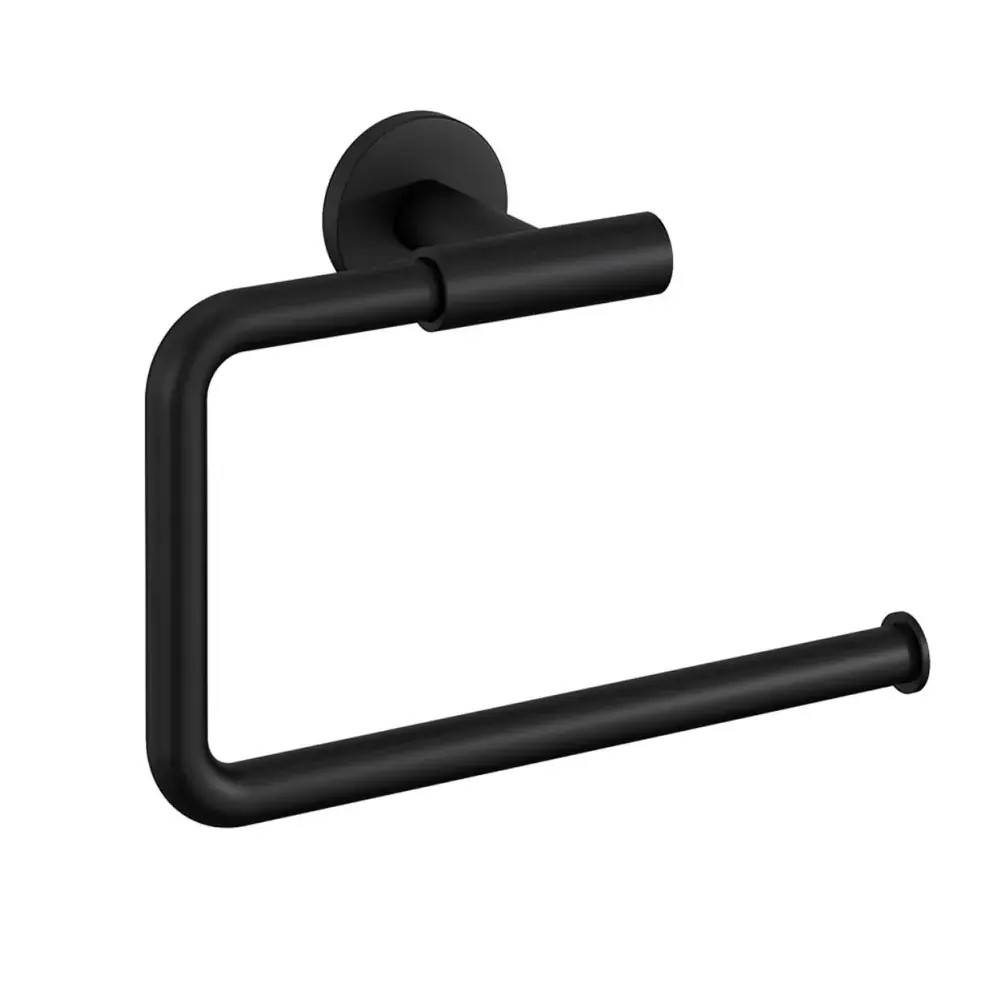 Toallero de pared en anillo de latón pintado de la colección 'Architect s+' de Cosmic cm 23x8,5x16,5 - Negro satinado (I...