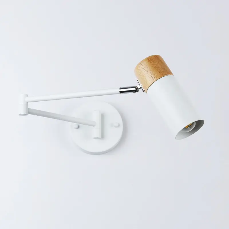 Aplique pared brazo oscilante blanco: lámpara ajustable para lectura con Certificación CE