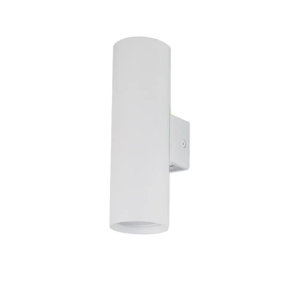 Aplique pared luz gemelo arriba-abajo, aluminio blanco, gu10 sin bombilla Vidrio Templado