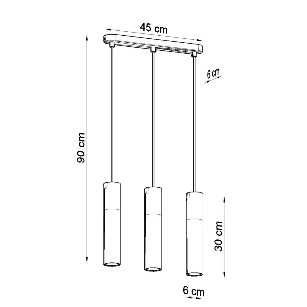 LED de Alta Eficiencia Lámpara de techo Borgio 3 90x45x6 cm