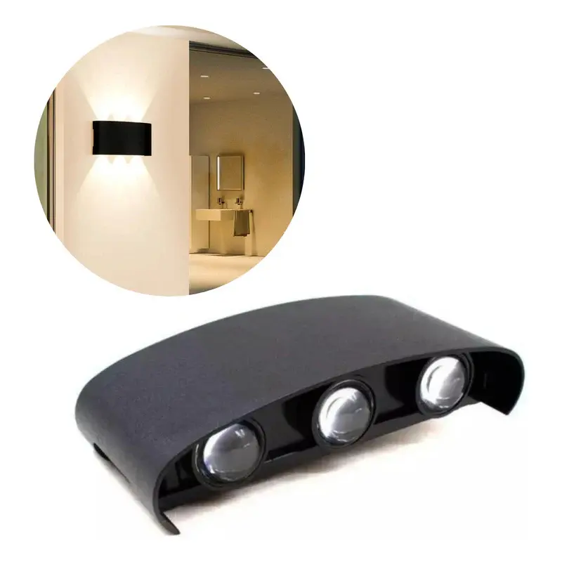 Luz de Accent Wall Aplique Pared Bidireccional Foco Exterior Lampara 3 Luces