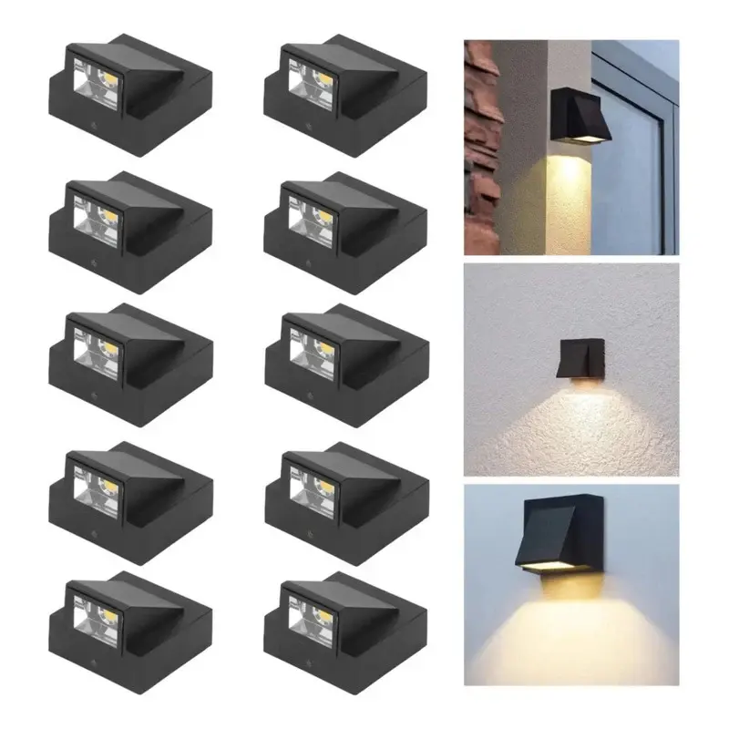 Luz de Accent Wall Set X10 Aplique Pared Exterior Luminaria Foco Unidireccional