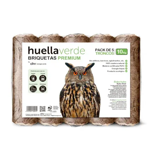 Pack briquetas de madera Huella Verde 10 kg
