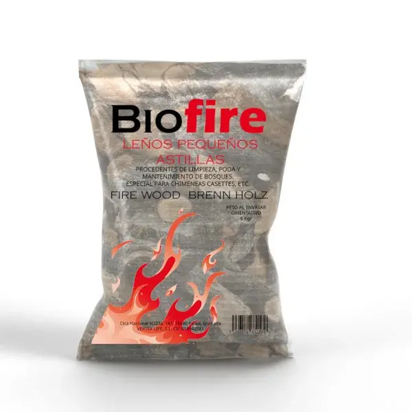 Saco astillas de madera 6 kg Biofire vertexlife