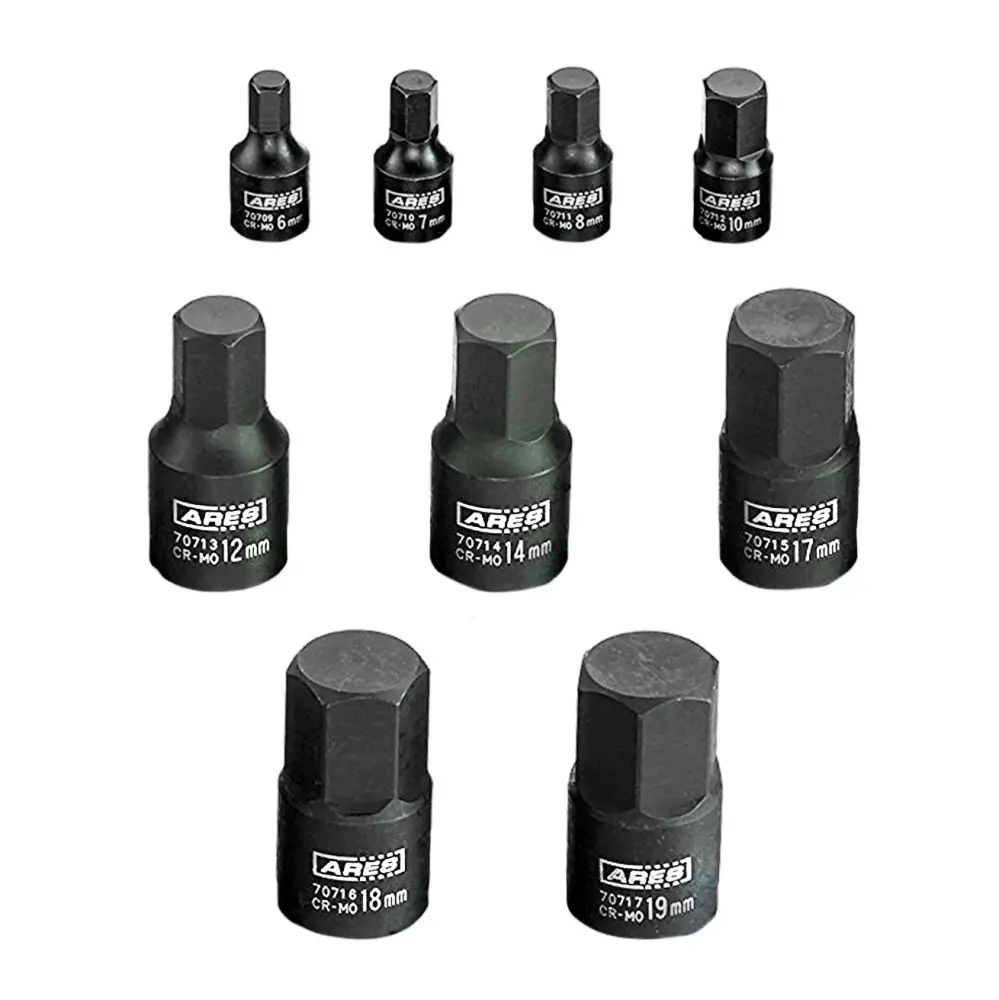 Premium con Garantí ARES 70497 - Juego de destornilladores de impacto hexagonales métricos de 9 piezas