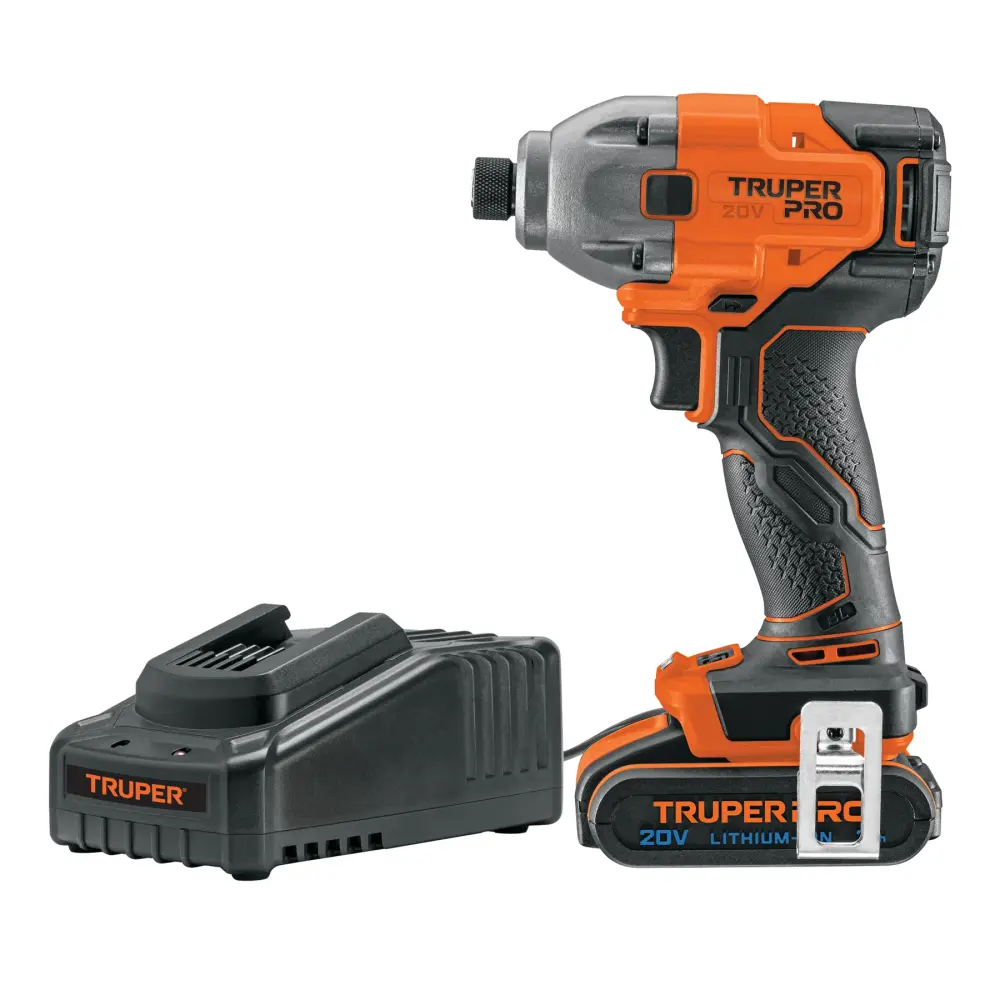 Premium con Garantí Atornillador impacto TRUPER 1/4", 20V, 1 bat.2Ah,1 carg.PRO