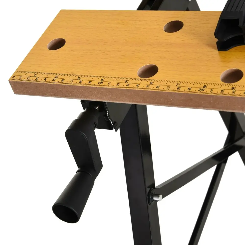 Banco de trabajo plegable Durhand 4 abrazaderas natural/negro 75x56x62 cm