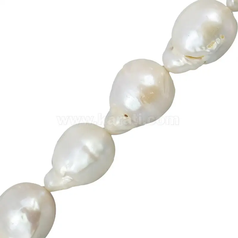 PF Perla Cultivada Barroca 19-20x13-14mm Blanco con Certificación de Seguridad