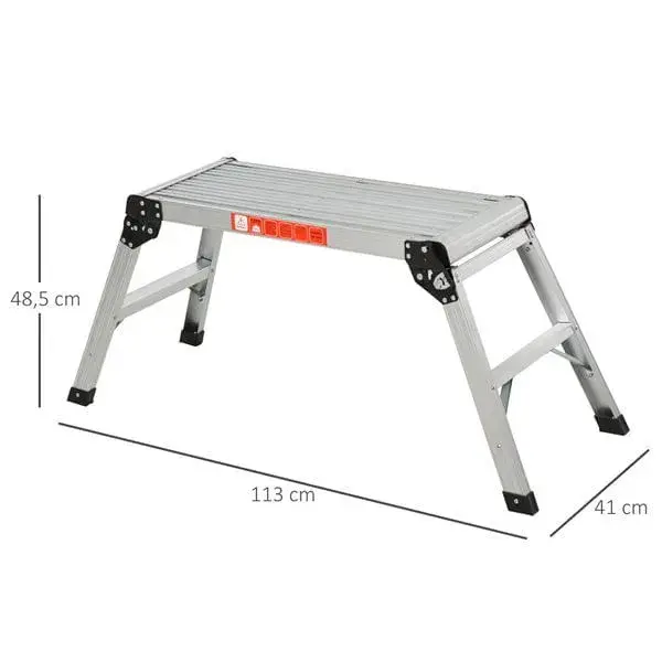 Resistente la Intemperie Banco plegable de trabajo Homcom aluminio 48,5x113x41 cm