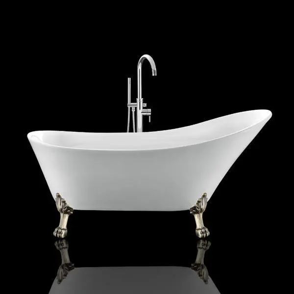 Bañera con patas balmain 161 cm patas león bronce envejecido