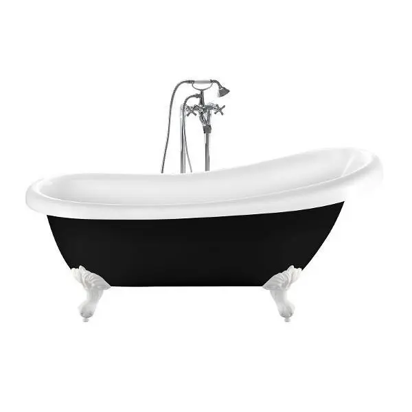 Bañera con patas richmond negra 171 cm patas águila blancas