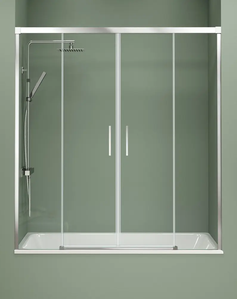 Mampara bañera 2 puertas 2 fijos | 150cm (adapt.144-149cm)