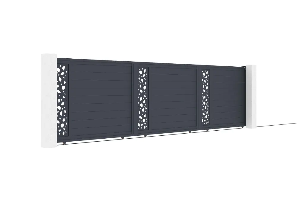 Puerta corredera 6m sunny al.160cm aluminio + 2 postes 20x20cm al.190cm