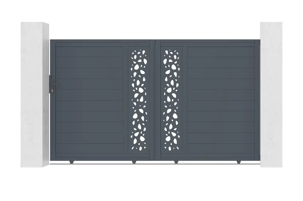 Puerta corredera 3m sunny al.180cm alu gris + 2 postes 20x20cm al.190cm