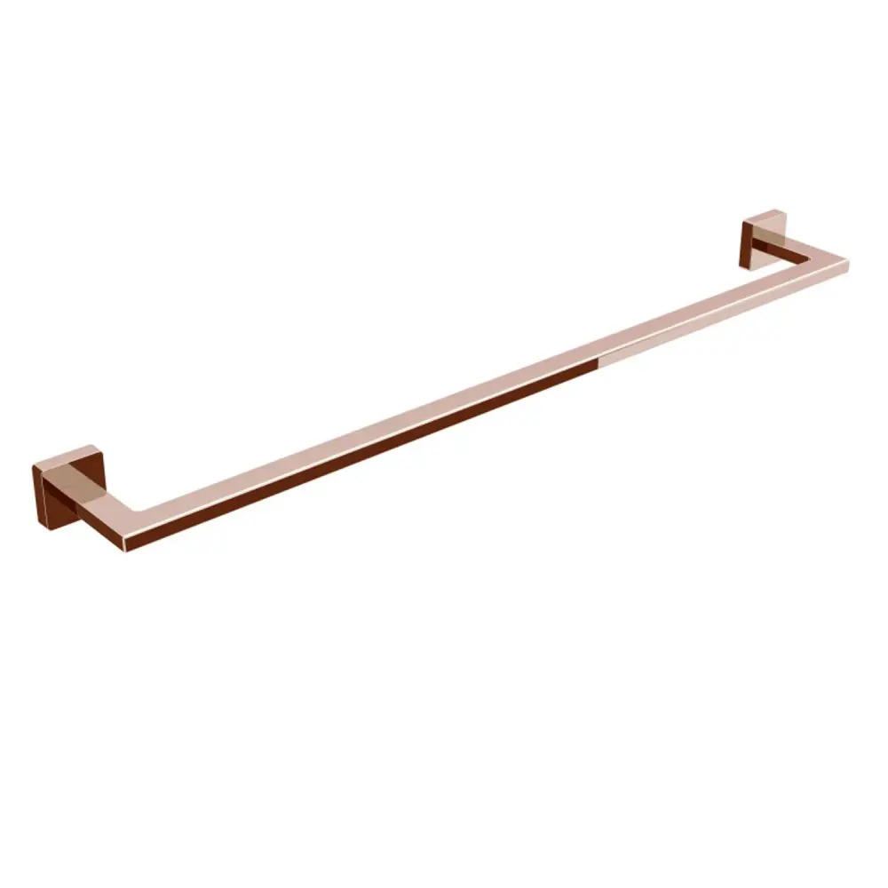 Porta toallas de latón para fijar la pared colección Dado de Lineabeta - Acero oro rosa 640mm de Acero con Recubrimiento